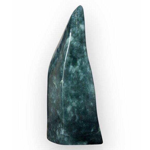Freeform Jade Sculpture Green Charka Home Decor Accent Piece Over 8 Inches Tall - Picture 6 of 16